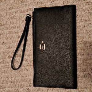 Brand New! Coach Pebble Long Black Wallet